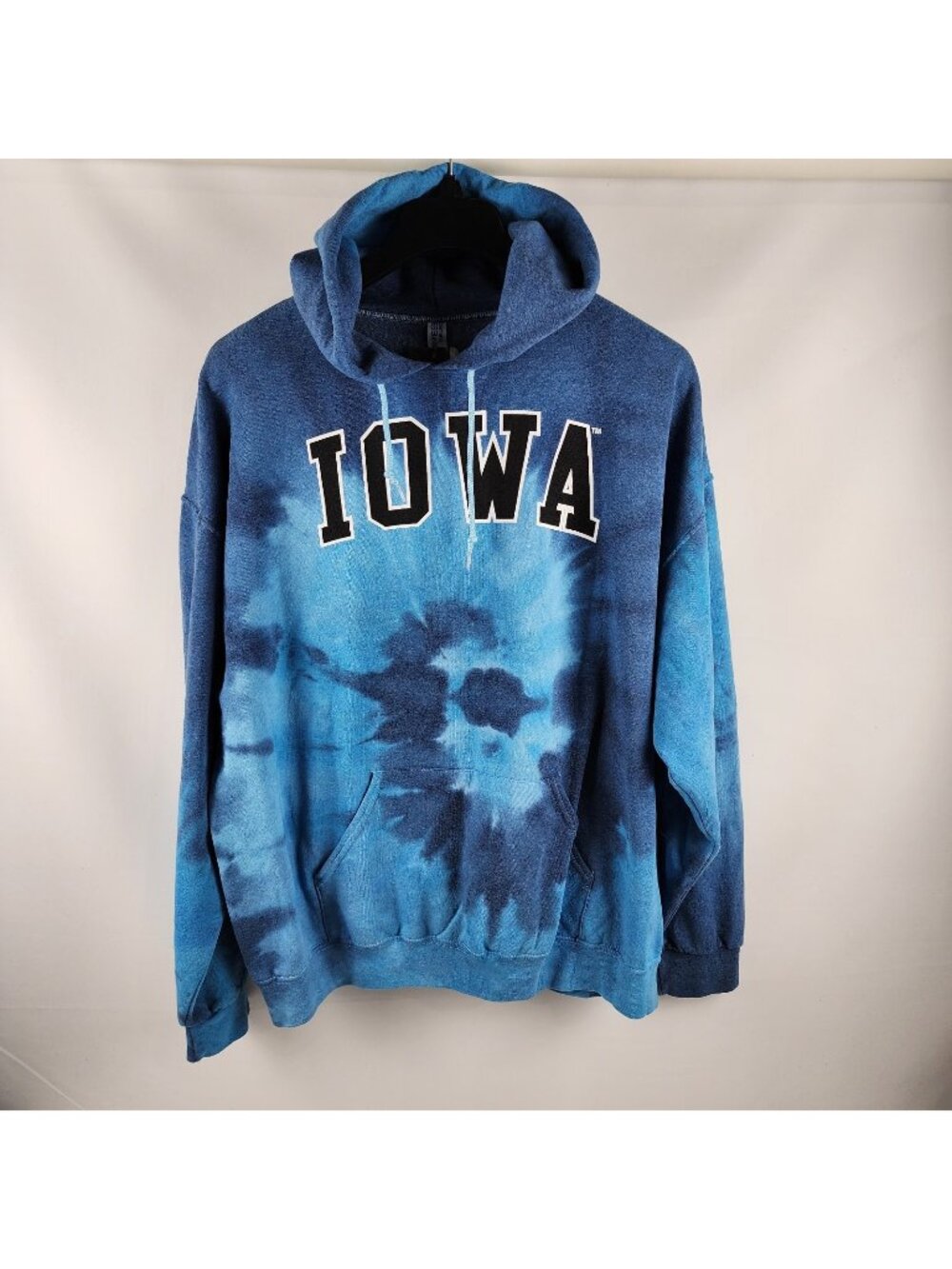 Jerzees Hoodie Menx 2XL Blue Tie Dye Camo Iowa Sweatshirt NWT